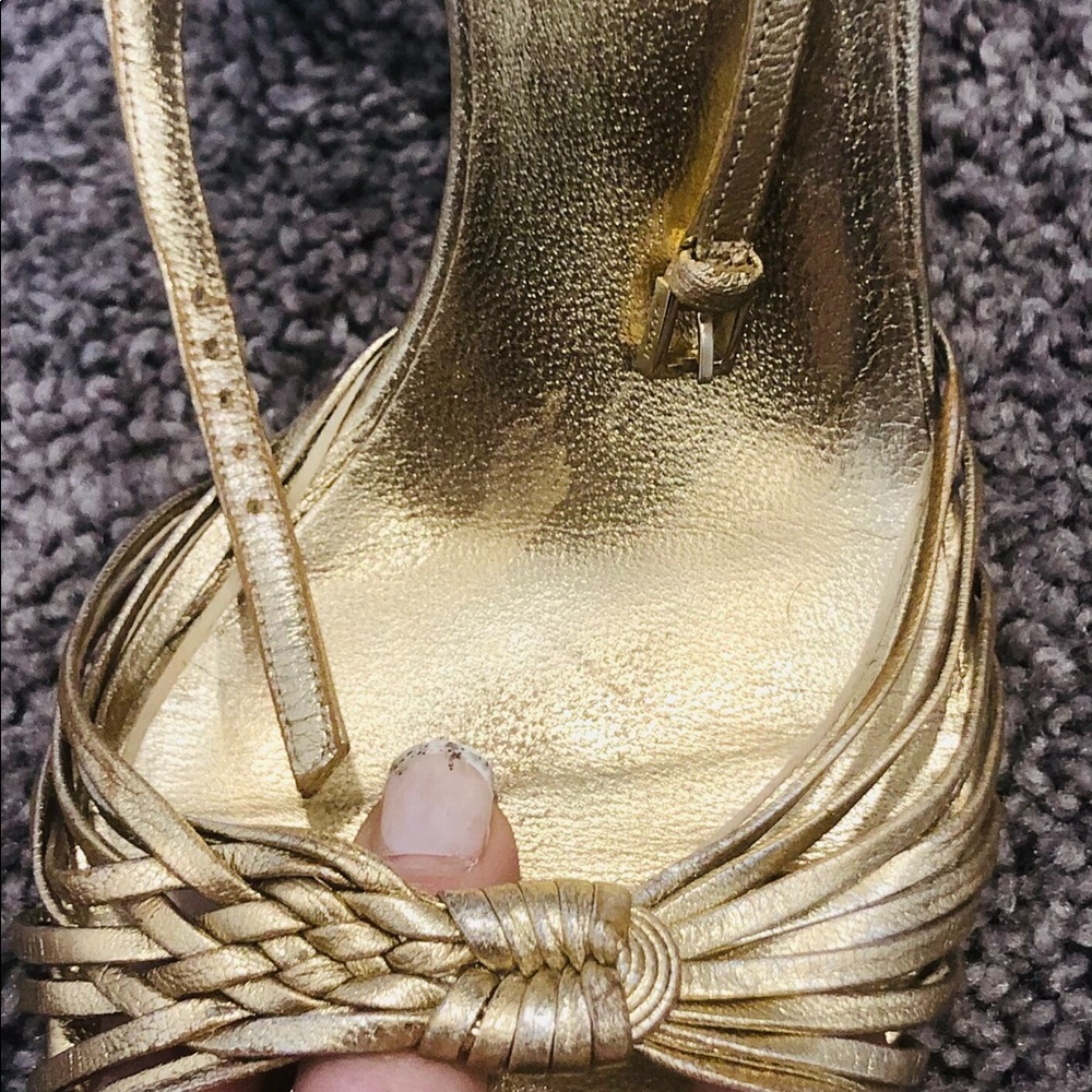 Gold Gucci stilettos